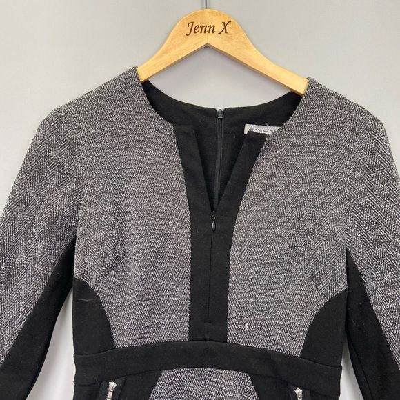 Danny & Nicole Gray & Black Mid Sleeve Career Dress size 8 - Picture 2 of 10